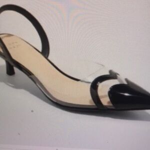 Susina Black and Cream Slingback Heels